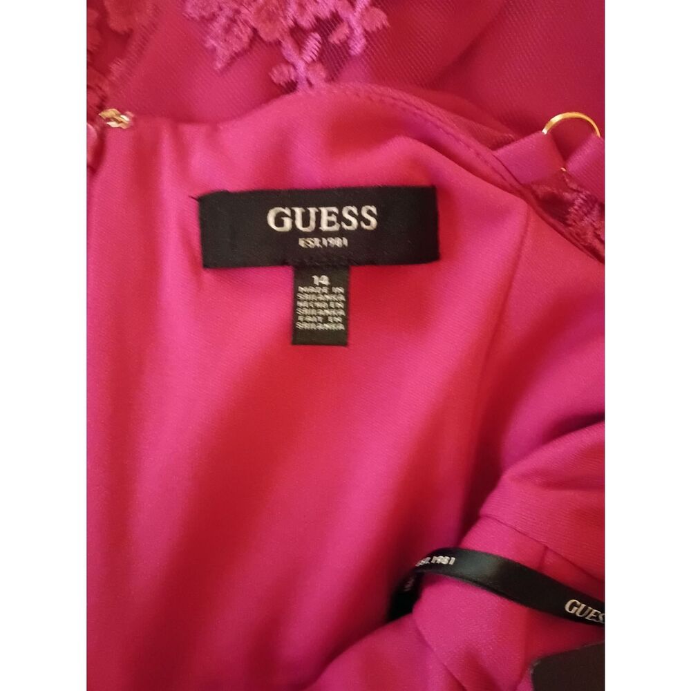 Guess Hot Pink Lace Midi Dress - Picture 6 of 8